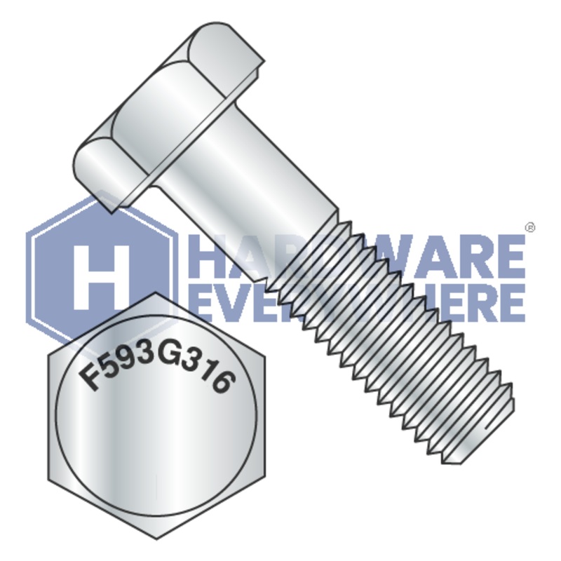 1/4-20 x 3/4 HEX CAP SCREWS / 316 Stainless Steel / Plain