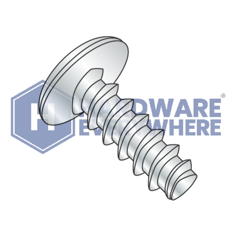 10-14 X 1 Thread Forming Screws / Phillips / Truss Head / Steel / Zinc / Plastite (Blunt Tip) Alternate 48-2