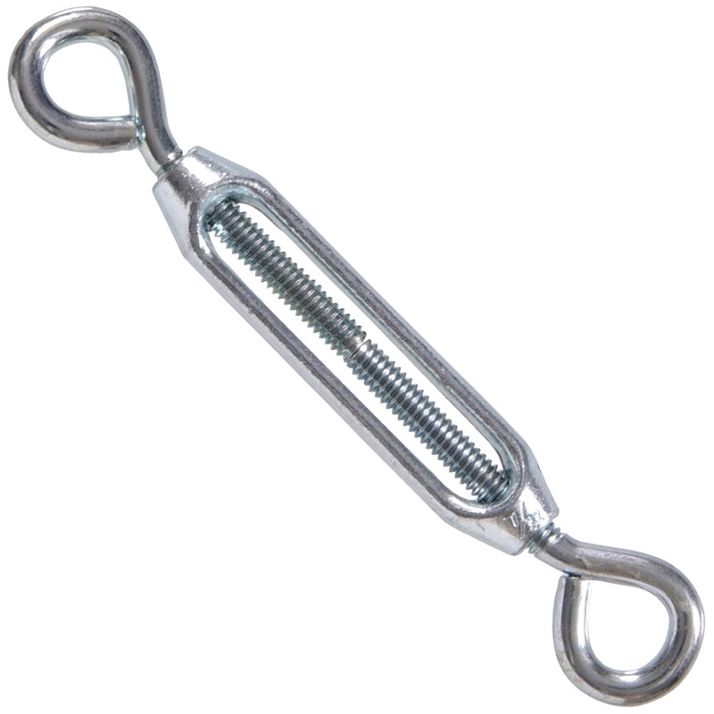 HARDWARE ESSENTIALS 321844 Exterior Turnbuckle, Eye x Eye End, 55 lb Load, #12-24 Thread, 6-7/8 in L Retracted