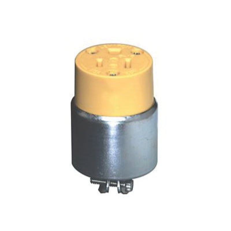 Leviton 515CA Straight Blade Connector, 15 A, 125 VAC, 2 -Pole, Steel Contact, PVC Insulation, Yellow