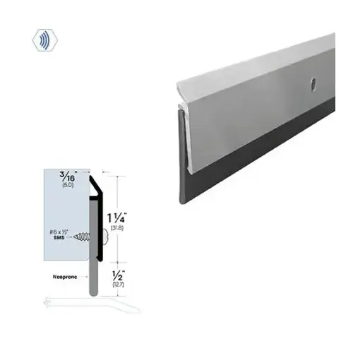 Brixwell 793BK-36 36" Door Sweep (3/16" by 1-3/4") Black Anodized Aluminum