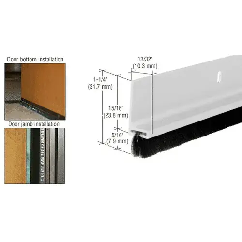 Brixwell FS77A-CCP95 Satin Anodized Finned Door Sweep -  95" Stock Length