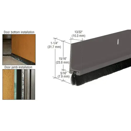 Brixwell FS77BRZ-CCP95 Medium Bronze Painted Finned Door Sweep -  95" Stock Length