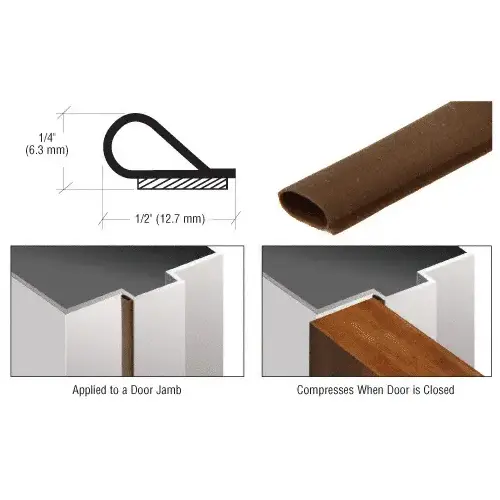 CRL SW250BRC Brown Self-Adhesive Weatherstrip - 100 ft Roll