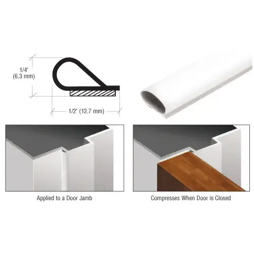 CRL SW250W17 White Self-Adhesive Weatherstrip - 17 ft Roll - 100 Foot Roll