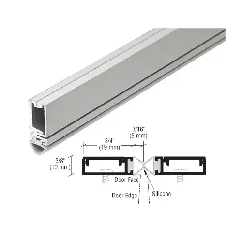 CRL-U.S. Aluminum 29310CS96 96" Split Astragal with Silicone Bulb Seal Clear Anodized
