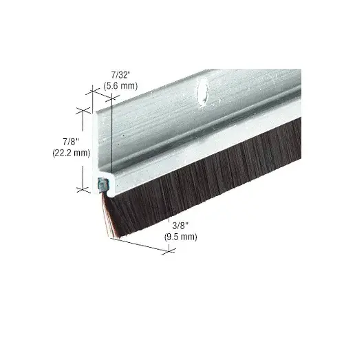 CRL WS257AV72 72" Extruded Aluminum and Nylon Brush Door 11/32" Bristle Weatherstrip