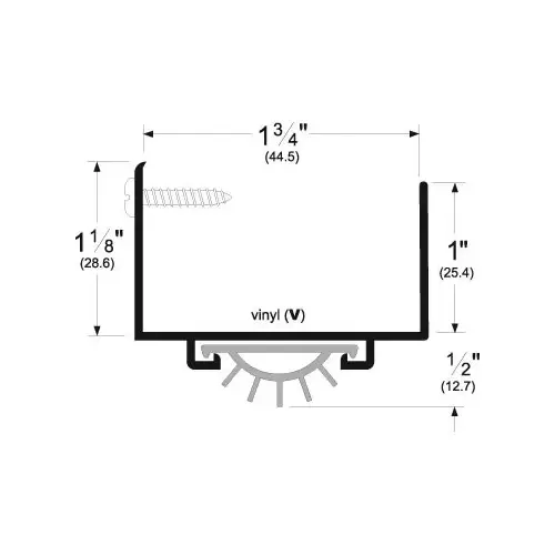 Pemko 217APK48 48" (4') Door Shoe with PemkoPrene Mill Finish Aluminum Finish