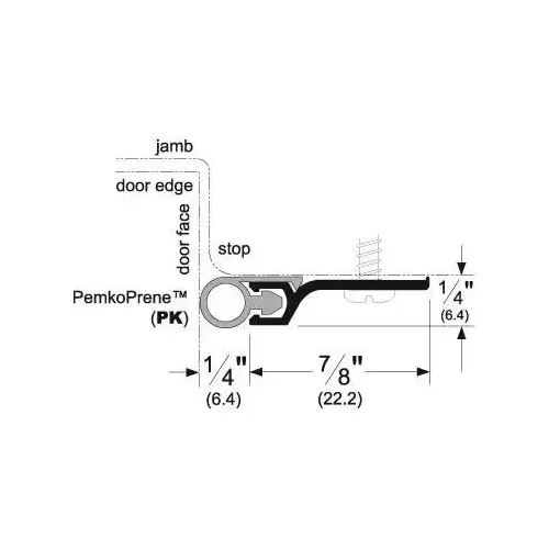 Pemko 303APK-108 108" (9') Standard Perimeter Gasketing with PemkoPrene Mill Finish Aluminum Finish