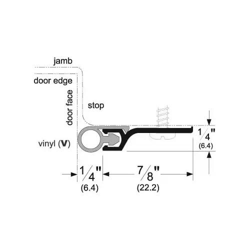 Pemko 303AV48 48" (4') Standard Perimeter Gasketing with Vinyl Mill Finish Aluminum Finish