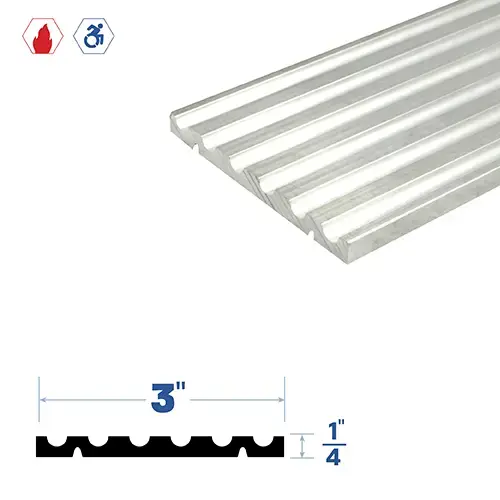Brixwell 3376MA-RUB Adjustable Threshold (3" by 1/4") Mill Aluminum