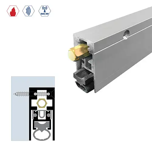 Brixwell 7663BK-PULL-48 48" Semi-Mortised Automatic Door Bottom (29/32" by 1-15/16") Black Anodized Aluminum