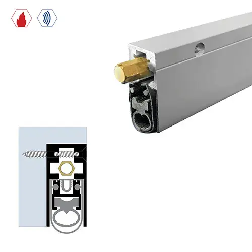 Brixwell 7863BK-FX-84 84" Semi-Mortised Automatic Door Bottom (29/32" by 1-15/16") Black Anodized Aluminum