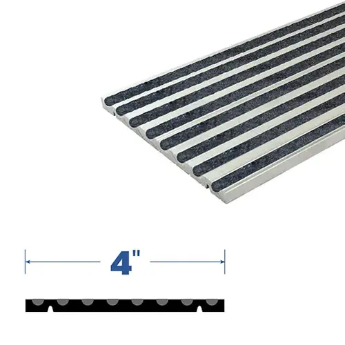 Brixwell 34763MA Rubber Grip Adjustable Threshold (4" by 1/4") Mill Aluminum