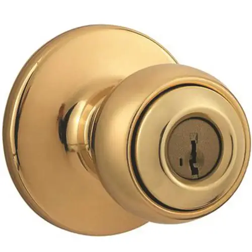 Kwikset 400P-3-SMT-6AL-RCS Polo Keyed Entry Knob Polished Brass