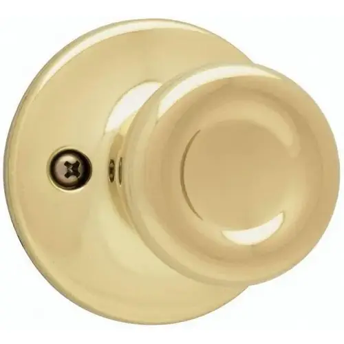 Kwikset 200M 3 CP 7/8RFL RCS Door Knob, Polished Brass, 1-3/8 to 1-3/4 in Thick Door, 2-1/4 in Strike