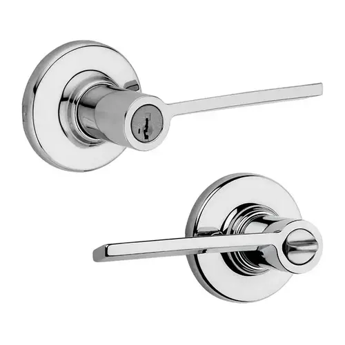 Kwikset 405LRL-RDT-26-6AL-RCS Ladera Keyed Entry Lever Bright Polished Chrome