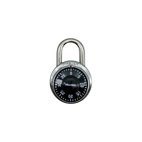 Master Lock 1500 Master Lock Dial Combination Lock, 1-7/8-Inch, Black