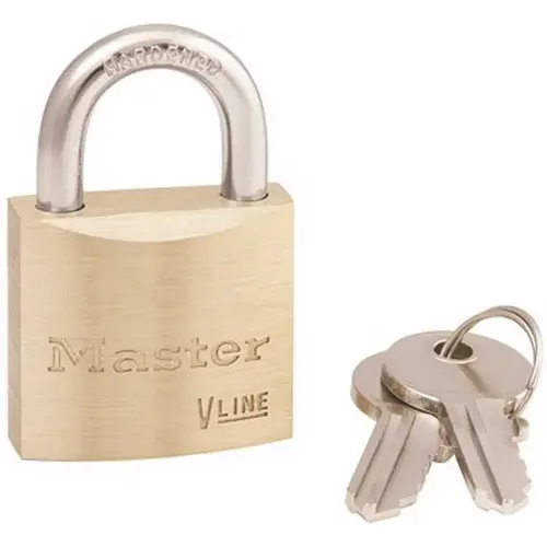 Master Lock 4130KA 243 1-1/8 in. W Masterlock Brass Padlock Keyed Alike