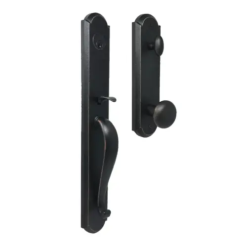 Weslock 07680-1F1SL2D  Wiltshire Single Cylinder Handle set with Wexford Knob in the Oil Rubbed Bronze Finish