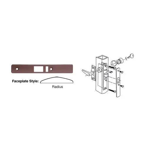 CRL DL2142DU Dark Bronze Radius Faceplate for DL2140 Deadlatch Locks