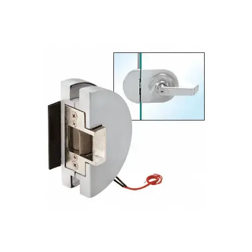 CRL LHE2SA Fail Secure Lever Lock Glass Keepers with Electric Strike - Satin Anodized