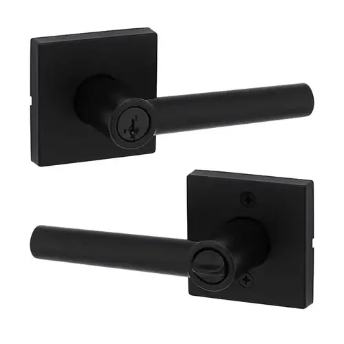 Kwikset 740MIL-SQT-514-SMT-RCAL-RCS Milan Keyed Entry Lever Iron Black