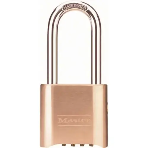 Master Lock 176LH P781 2 in. Body Set-Your-Own Combination Padlock With Key Overdue And Long Shackle Brass