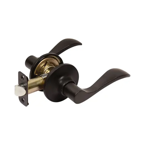 Pamex FLYE001L Left Hand Naples Lever with Round Rose Privacy Lockset Grade 3 Oil Rubbed Bronze Finish