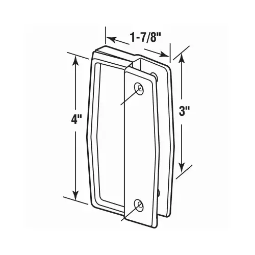 Prime-Line A 111 Door Pull Set, 1-7/8 in W, 4 in H, Plastic Pair Black