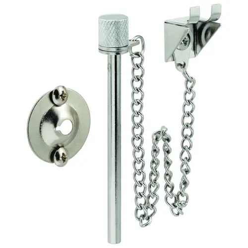 Prime-Line U 9858 Patio Door Lock, Steel, Chrome, 1-3/8 to 1-3/4 in Thick Door