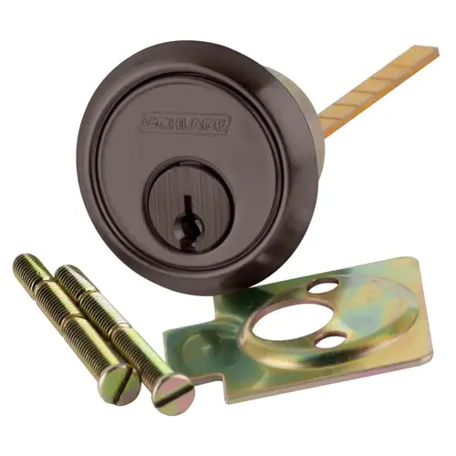 Schlage Commercial 20-022FG 613 Rim Cylinder, 6-pin, FG Keyway, Keyed Different, Horizontal Tailpiece Cam, 2 Keys, Dark Oxidized Satin Bronze Oil Rubbed Finish, Non-handed Dark Oxidized Satin Bronze Oil Rubbed