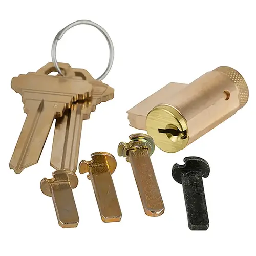 Schlage Commercial 40-100F 606 Cylinder with Multiple Tailpieces F Keyway 0-Bitted Satin Brass Finish