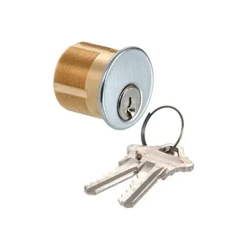 Schlage DC7185SCKDSC Satin Chrome Single Mortise 1-1/8" Long Cylinder with 'C' Keyway and Keyed Randomly