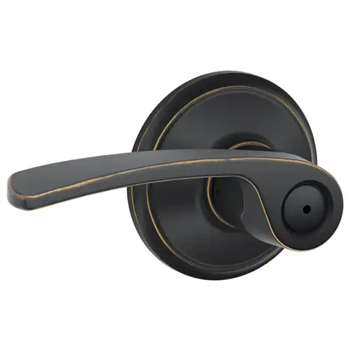 Schlage F40VMER716 Merano Series Privacy Door Lever, 4-1/8 in L Lever, Metal, Aged Bronze