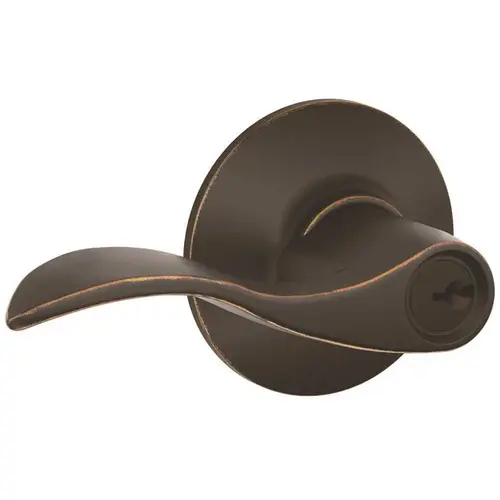 Schlage F51 ACC 716 KA4C 16-086 10-027 Accent Aged Bronze Keyed Entry Handleset Lever
