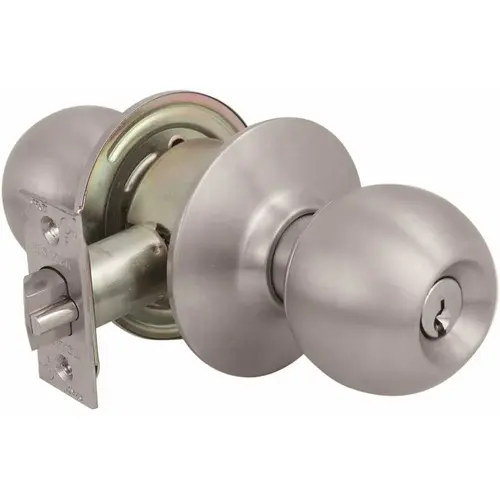 US Lock USX2010R1B32D 2010 GR2 Classroom Ball Knob US32D SC1 2-3/8 in. Backset Brushed Stainless