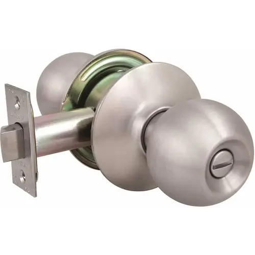 US Lock USX2012LB32D 2010 GR2 2-3/4 in. Backset US32D Privacy Bed/Bath Ball Door Knob Brushed Stainless