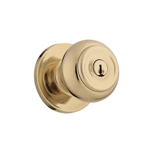 Weiser Lock GA101P3BR6LR1 Passage, Phoenix Knob, Non-Keyed, Medium Duty, Cylindrical Lock, 6-Way Adjustable Latch, Radius Corner Strike, UL, Grade 2, US3/605 Bright Brass