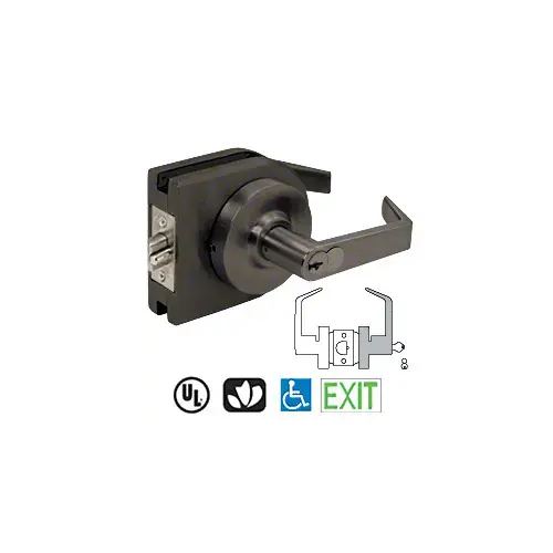 CRL LH77DU Black Bronze Grade 2 Lever Lock Housing - 7-PIN SFIC Storeroom