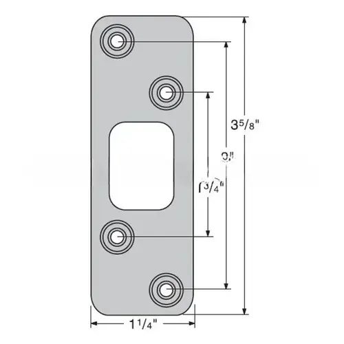 Kwikset 83223-020 3-5/8" Radius Deadbolt Strike for US26 Bright Chrome and US26D Satin Chrome Finish