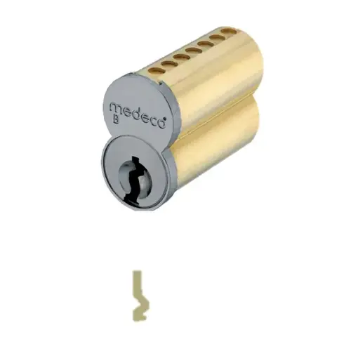 Medeco Security Locks 337B010-26-ACBS 7 Pin Uncombinated Small Format Interchangeable Core with C Keyway and Clip Retainer Satin Chrome Finish