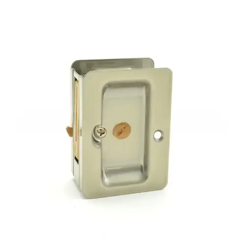 Pamex FF1P10 Privacy Square Sliding Door Lock Satin Nickel Finish