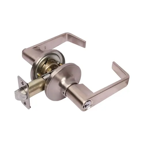Pamex FLU603 Calypso Lever with Round Rose Passage Lockset Grade 3 Satin Nickel Finish