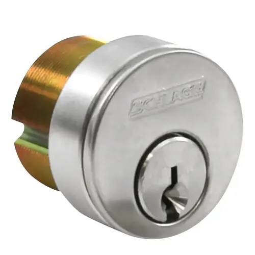 Schlage 20-013 C 138 630 1-3/8 In. Mortise Cylinder - 6 Pin, C Keyway, Keyed Different, Adams Rite Cam, Satin Stainless Steel Finish