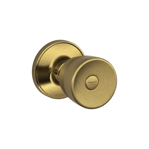 Schlage Residential J40VBYR609 Bed and Bath Knob Byron Antique Brass Right or Left Handed Antique Brass