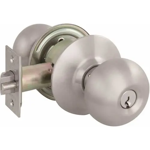 US Lock USX2010A1P32D 2010 GR2 Entrance Plymouth Door Knob US32D SC1 2-3/8 in. Backset Brushed Stainless