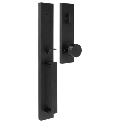 Weslock 02895-2420020  Xanthis Dummy Handle set with Mesa Knob Trim Matte Black Finish