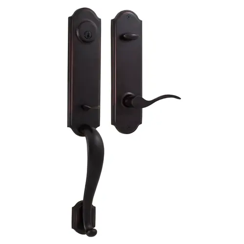 Weslock L6651-1U1SL2D  Mansion Single Cylinder Handle set with Left Hand Bordeau lever in the Oil Rubbed Bronze Finish