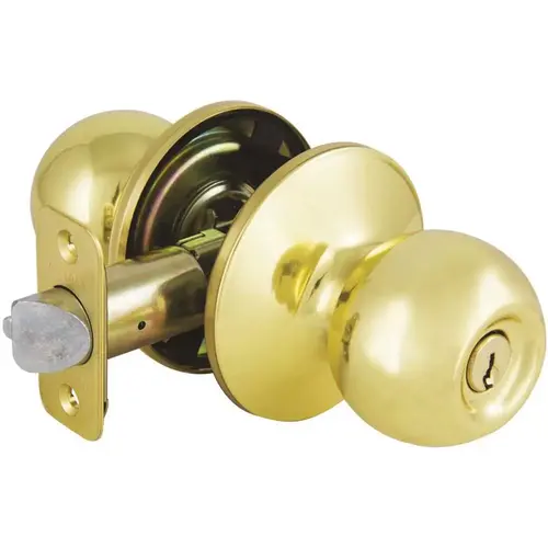 Defiant T3700B-K-KA3 Saturn Polished Brass Keyed Entry Door Knob